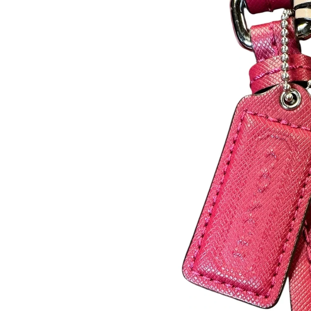 Coach Raspberry Pink Leather East West Gallery‎ Tote Bag Purse Handbag